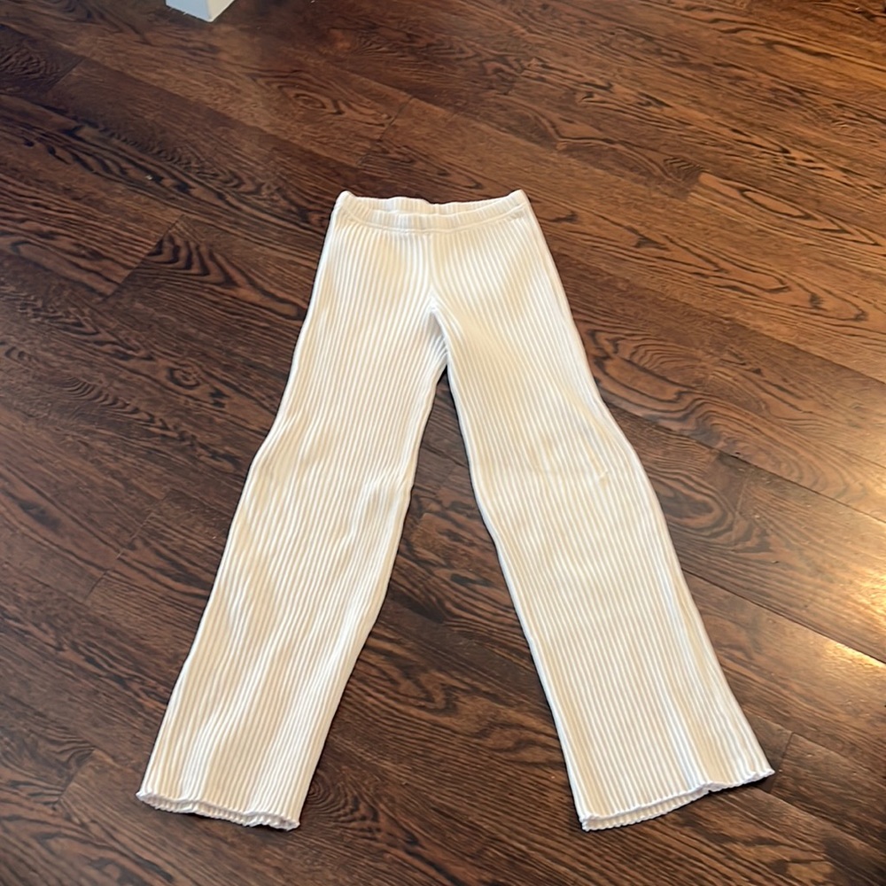 Cream ribbed pant